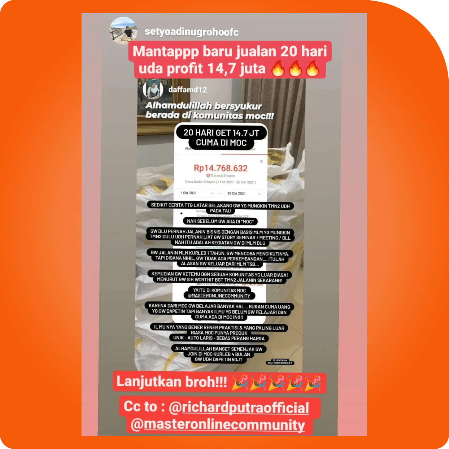 Testimoni Member MOC A 18